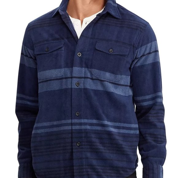 Mens Chaps Microfleece Shirt Jacket 